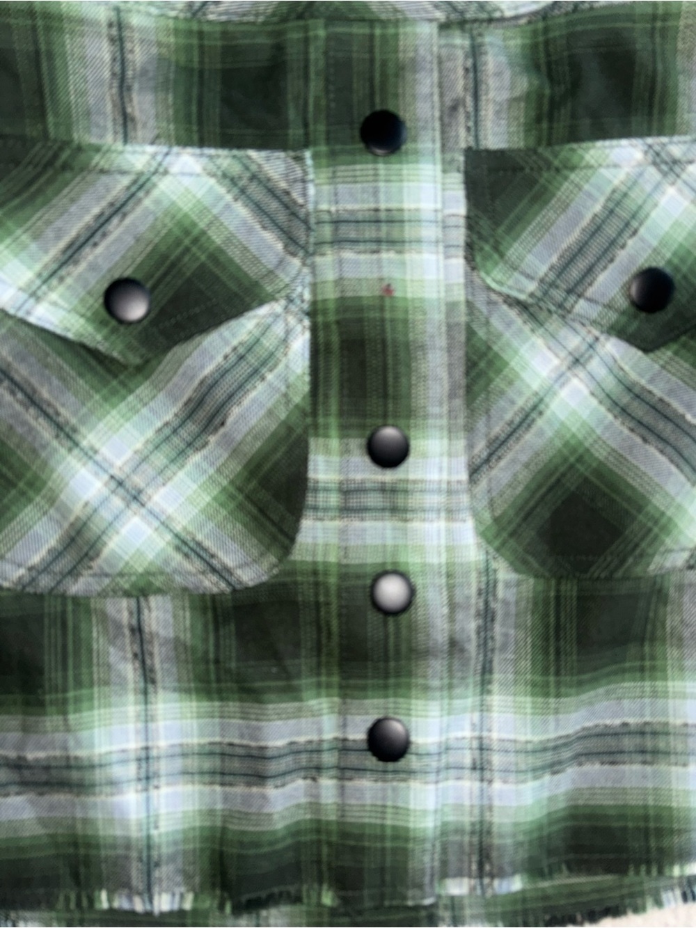 Urban Outfitters Green Plaid Button Front Mini Skirt Dark Academia XS - Picture 2 of 4